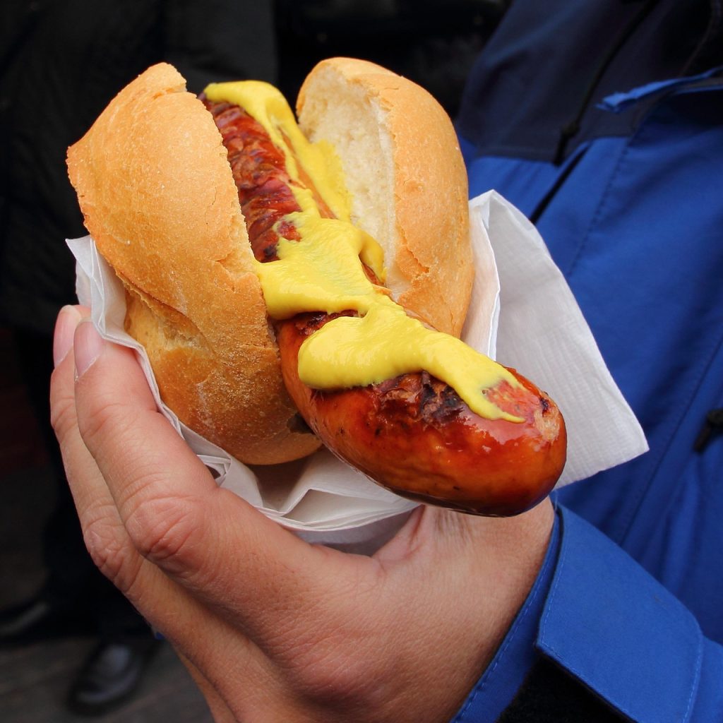 hot dog with Fallot mustard