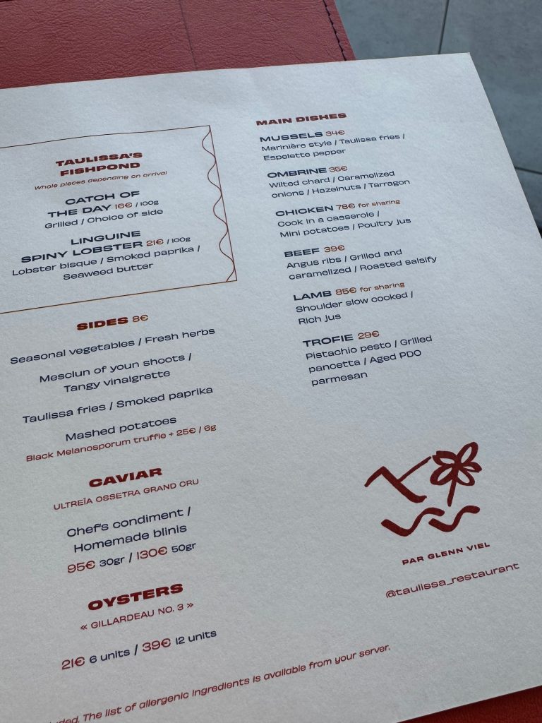 One of the best restaurants in Nice: Taulissa